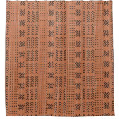 Modern Terracotta Mudcloth African Pattern Douchegordijn (Voorkant)