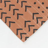 Modern Terracotta Mudcloth African Pattern Fleece Deken (Hoek)