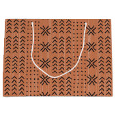 Modern Terracotta Mudcloth African Pattern Groot Cadeauzakje (Voorkant)