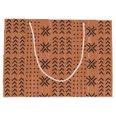 Modern Terracotta Mudcloth African Pattern Groot Cadeauzakje (Achterkant)