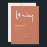 Modern Terracotta No Parents Wedding Invitation Kaart<br><div class="desc">Moderne trouwuitnodiging. Terracotta Geen ouders.</div>