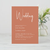 Modern Terracotta No Parents Wedding Invitation Kaart (Staand voorkant)