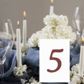 Modern Terracotta Number Table Card Kaart