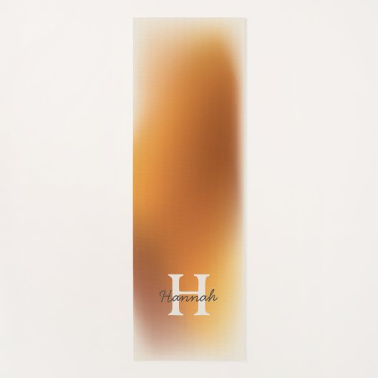 Modern Terracotta Ombre Gradient Mongram Script Yogamat (Voorkant)