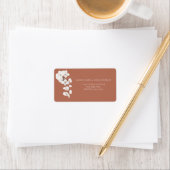 Modern Terracotta Orchids Flowers Wedding Etiket (Insitu)