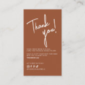 Modern terracotta order thank you QR code Visitekaartje (Voorkant)