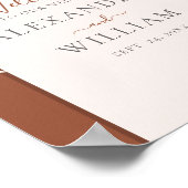 Modern Terracotta Pampas Floral Wedding Welkom Poster (Hoek)