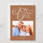 Modern Terracotta Pattern Joyful Holiday Foto Feestdagenkaart (Voorkant)