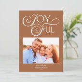 Modern Terracotta Pattern Joyful Holiday Foto Feestdagenkaart (Staand voorkant)