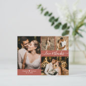 Modern Terracotta Photo Collage Wedding Hartelijk  Briefkaart (Staand voorkant)