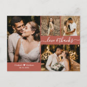 Modern Terracotta Photo Collage Wedding Hartelijk Briefkaart (Voorkant)