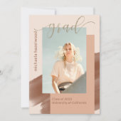Modern Terracotta Photo Graduation Party Kaart (Voorkant)