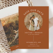 Modern Terracotta Photo Save Our Dates Invitations Kaart