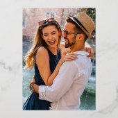 Modern Terracotta Photo Save the Date Gold Folie Uitnodiging (Achterkant)