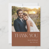 Modern Terracotta Photo Wedding Bedankkaart (Voorkant)