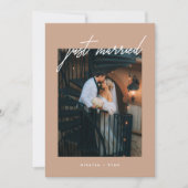 Modern Terracotta Photo Wedding Elopement Aankondiging (Voorkant)