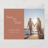 Modern Terracotta Photo Wedding Save the Date Briefkaart (Voorkant)