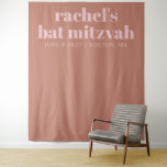 Modern Terracotta Pink Bat Mitzvah Foto Wandkleed<br><div class="desc">Persoonlijke moderne,  oude typografie Terracotta roze bat Mitzvah Fotoachtergrond</div>
