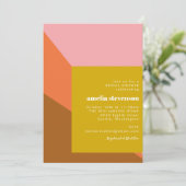 Modern Terracotta Pink Shapes Vrijgezellenfeest Kaart (Staand voorkant)