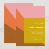 Modern Terracotta Pink Shapes Vrijgezellenfeest Kaart (Voorkant / Achterkant)