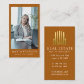 Modern Terracotta Professioneel Vastgoed Visitekaartje (Voorkant / Achterkant)
