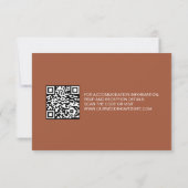 Modern Terracotta QR Code reserved seats wedding RSVP Kaartje (Achterkant)