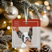 Modern Terracotta Red Best Dog Ever Photo  Keramisch Ornament