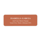 Modern Terracotta Return Address Label (Voorkant)