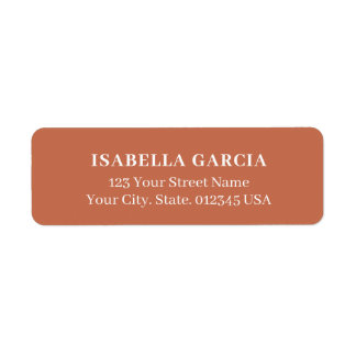 Modern Terracotta Return Address Label