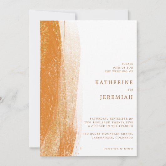 Modern Terracotta Rust Gold Foil Boho Wedding Kaart (Voorkant)