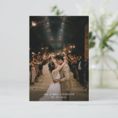 Modern Terracotta Rustic Typography Photo Wedding Bedankkaart (Staand voorkant)