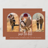 Modern Terracotta Save The Date (Voorkant / Achterkant)