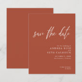Modern Terracotta Save The Date (Voorkant / Achterkant)
