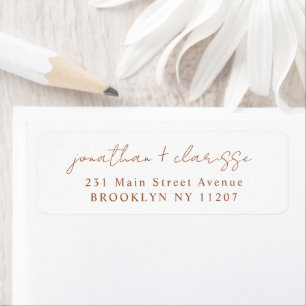 Modern Terracotta Script Chic Couple RSVP Weddensc Etiket
