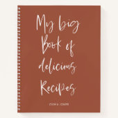 Modern Terracotta Script Cooking Recipe Kitchen Notitieboek (Voorkant)