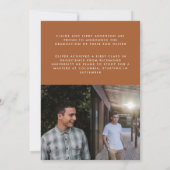 Modern terracotta script multi-foto afstuderen kaart (Achterkant)