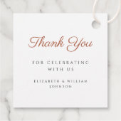 Modern Terracotta Script Photo Baptism Bedankjes Labels (Achterkant)