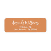 Modern Terracotta Script Retouradres Etiket (Voorkant)