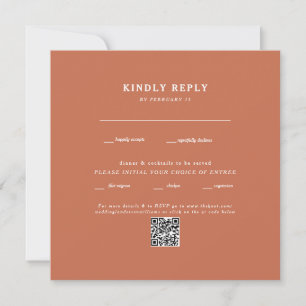Modern Terracotta Square Wedding QR Code RSVP