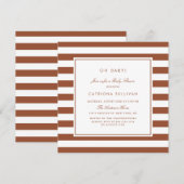 Modern Terracotta Stripes Pattern Baby shower Kaart (Voorkant / Achterkant)