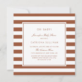 Modern Terracotta Stripes Pattern Baby shower Kaart (Voorkant)
