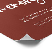 Modern terracotta 'Ter nagedachtenis aan' trouwbor Poster (Hoek)