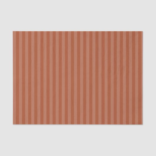 Modern Terracotta Tonal Stripe Kerstfeestdag Tissuepapier (Voorkant)