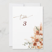 Modern Terracotta Trouwtafel Nummer Kaart (Achterkant)