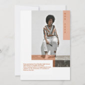 Modern Terracotta Typography Grad Party Photo Kaart (Achterkant)