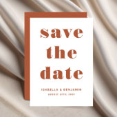 Modern Terracotta Typography Wedding Save The Date