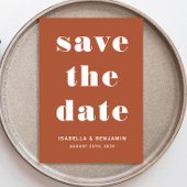 Modern Terracotta Typography Wedding Save The Date