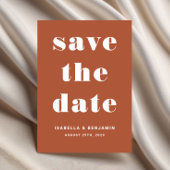 Modern Terracotta Typography Wedding Save The Date