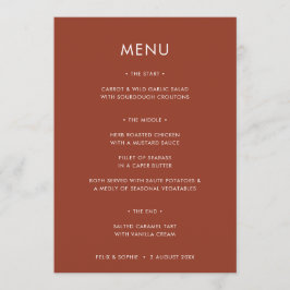 Modern Terracotta | Verbrandd Oranje oproerweddens Menu