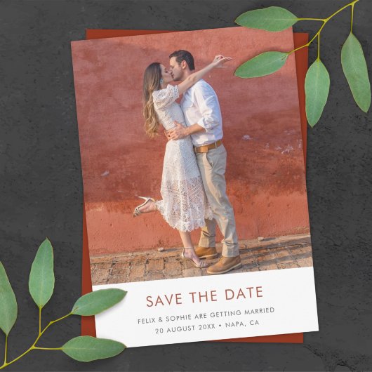 Modern Terracotta | Verbrandd Oranje oproerweddens Save The Date